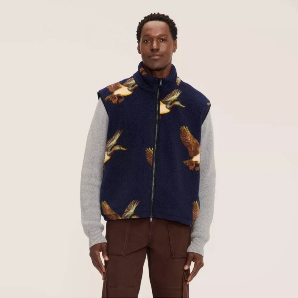 Woolrich x Target SOLD OUT Duck Print Fleece Sherpa Vest Navy Unisex Large